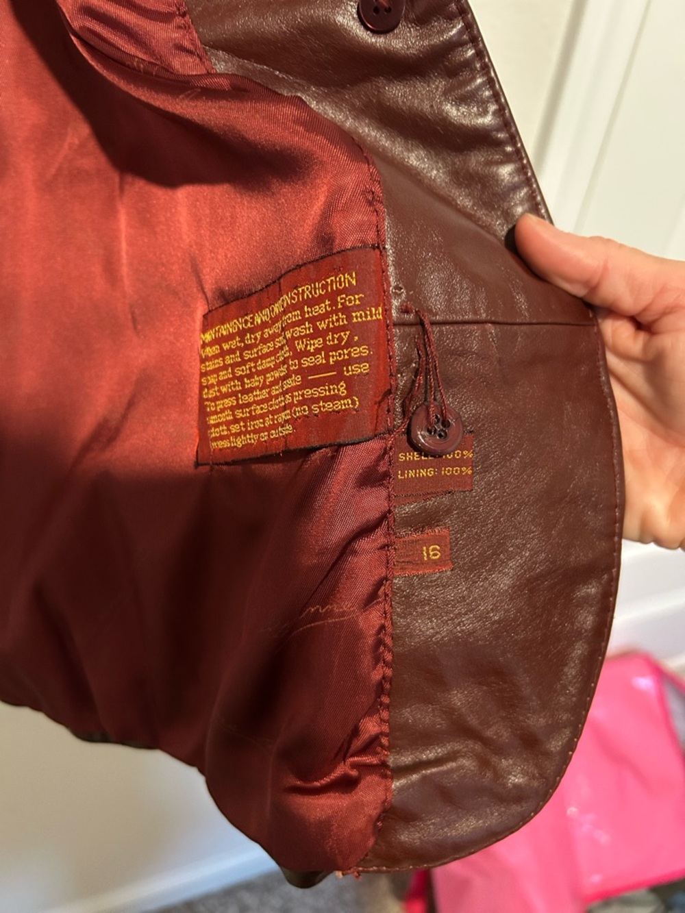 Etienne Aigner Vtg 1970s Oxblood Red Leather Jacket - Picture 7 of 12